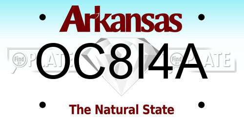 OC8I4A Arkansas License Plate