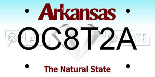 OC8T2A Arkansas License Plate