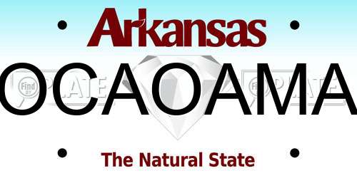 OCAOAMA Arkansas License Plate