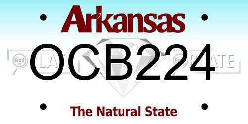 OCB224 Arkansas License Plate
