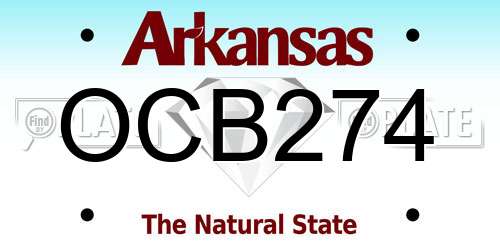 OCB274 Arkansas License Plate