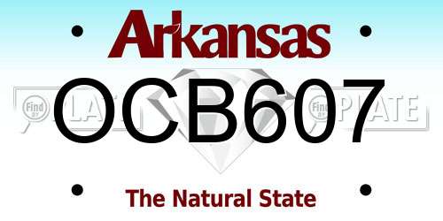 OCB607 Arkansas License Plate