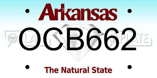 OCB662 Arkansas License Plate