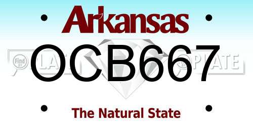 OCB667 Arkansas License Plate