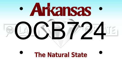 OCB724 Arkansas License Plate