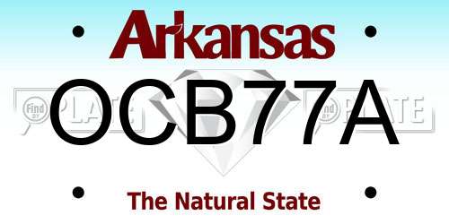 OCB77A Arkansas License Plate