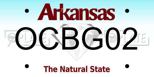 OCBG02 Arkansas License Plate