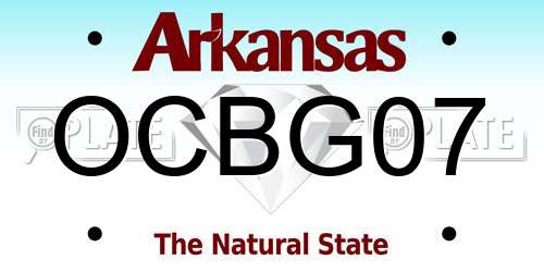 OCBG07 Arkansas License Plate