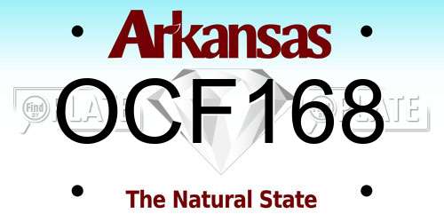 OCF168 Arkansas License Plate