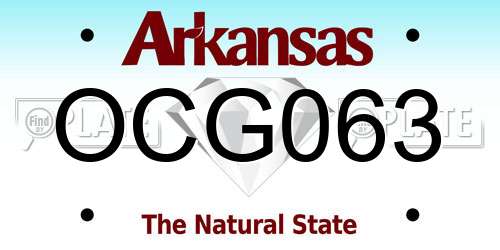 OCG063 Arkansas License Plate
