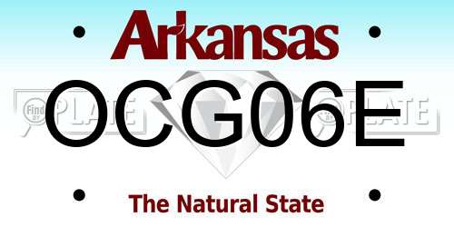 OCG06E Arkansas License Plate