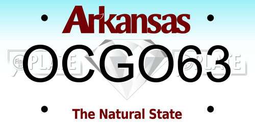 OCGO63 Arkansas License Plate