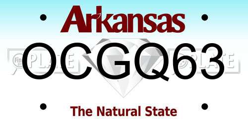OCGQ63 Arkansas License Plate