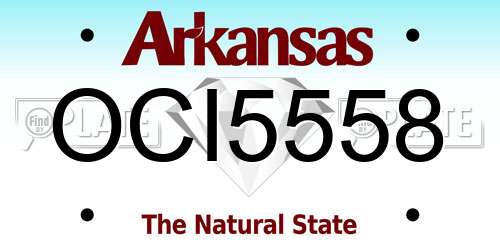 OCI5558 Arkansas License Plate