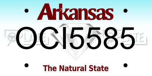 OCI5585 Arkansas License Plate