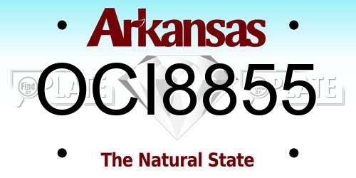 OCI8855 Arkansas License Plate