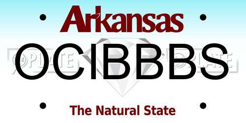 OCIBBBS Arkansas License Plate