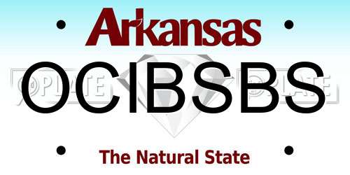 OCIBSBS Arkansas License Plate