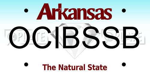 OCIBSSB Arkansas License Plate