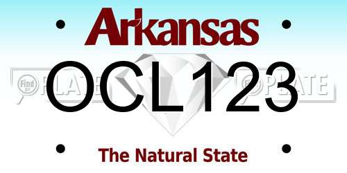 OCL123 Arkansas License Plate