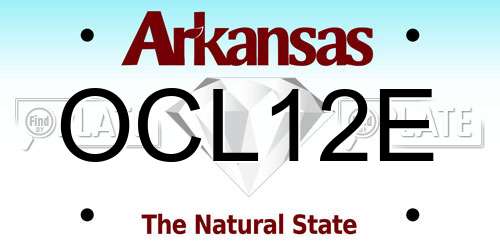 OCL12E Arkansas License Plate