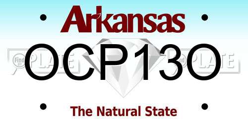 OCP13O Arkansas License Plate