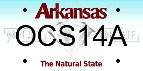 OCS14A Arkansas License Plate
