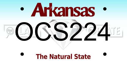 OCS224 Arkansas License Plate