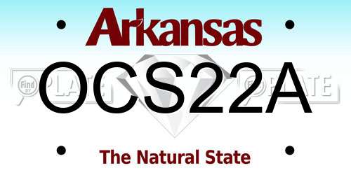 OCS22A Arkansas License Plate