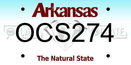 OCS274 Arkansas License Plate