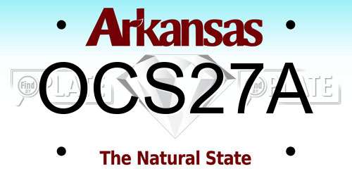 OCS27A Arkansas License Plate