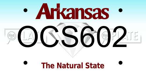 OCS602 Arkansas License Plate