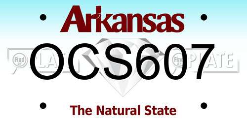 OCS607 Arkansas License Plate
