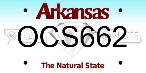 OCS662 Arkansas License Plate
