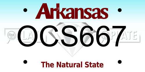 OCS667 Arkansas License Plate