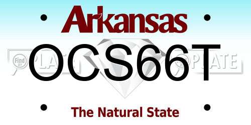 OCS66T Arkansas License Plate