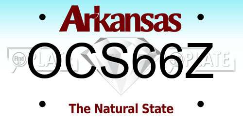 OCS66Z Arkansas License Plate