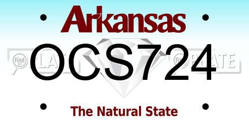 OCS724 Arkansas License Plate