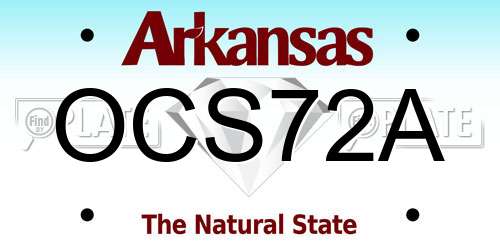OCS72A Arkansas License Plate