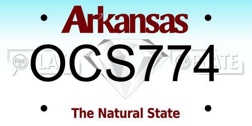 OCS774 Arkansas License Plate