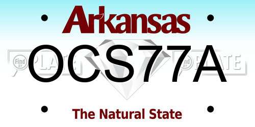 OCS77A Arkansas License Plate