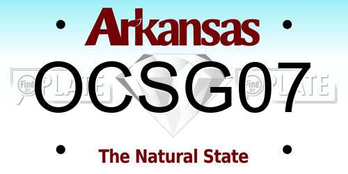 OCSG07 Arkansas License Plate