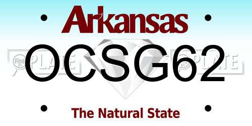 OCSG62 Arkansas License Plate