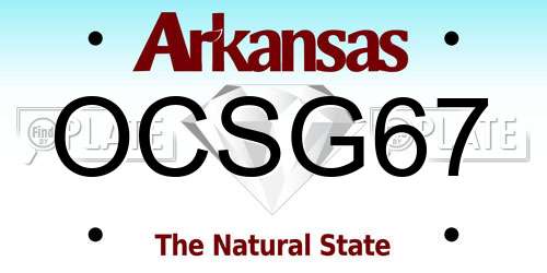 OCSG67 Arkansas License Plate