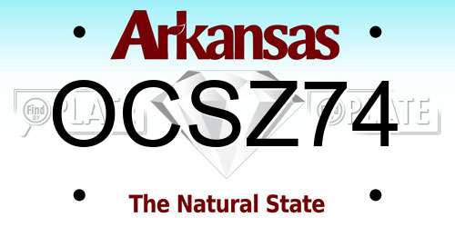 OCSZ74 Arkansas License Plate