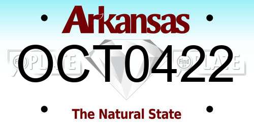 OCT0422 Arkansas License Plate