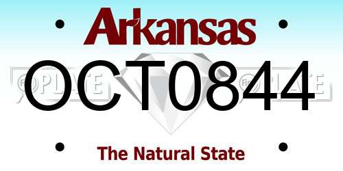 OCT0844 Arkansas License Plate
