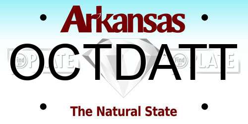 OCTDATT Arkansas License Plate