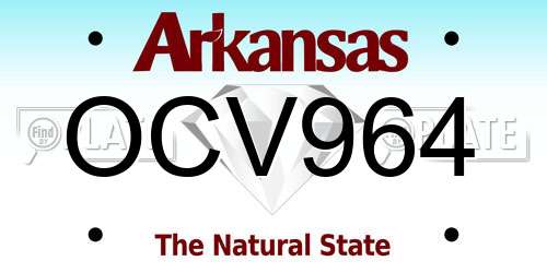 OCV964 Arkansas License Plate