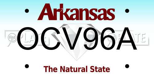OCV96A Arkansas License Plate